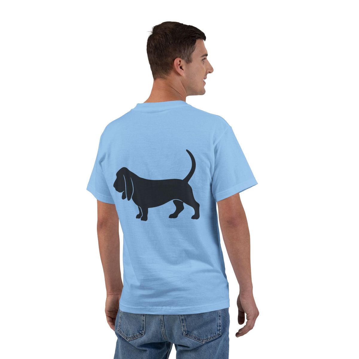 Basset Silhouette Men's Short-Sleeve Crewneck Tee