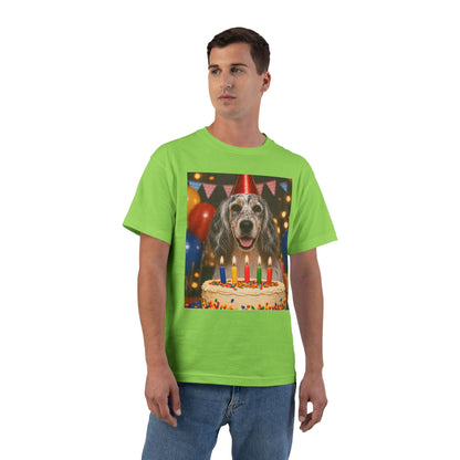 Birthday Buddy English Setter Men's Short-Sleeve Crewneck Tee