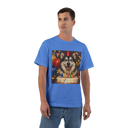 Birthday Buddy Malamute Men's Short-Sleeve Crewneck Tee