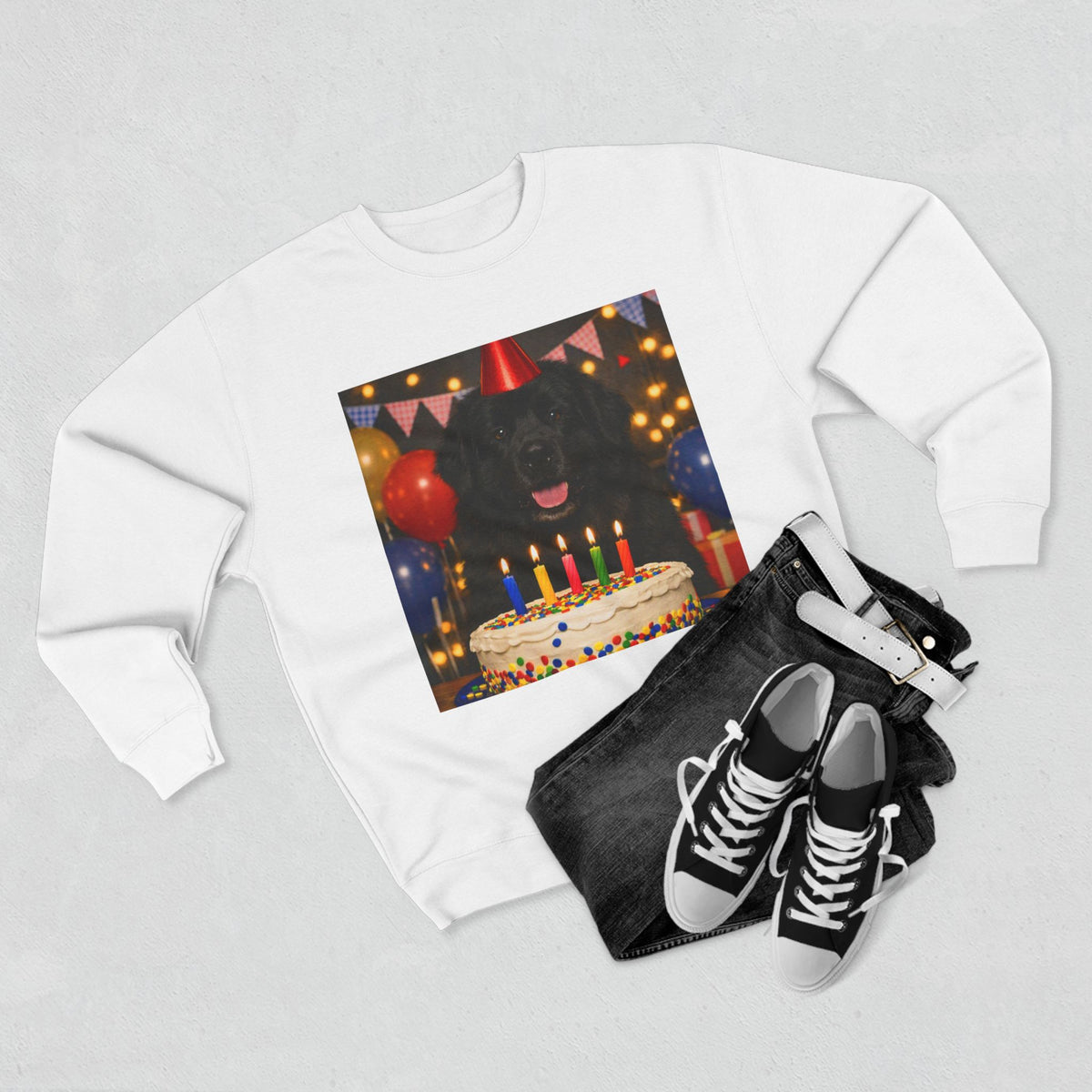 Birthday Buddy Newfie Unisex Crewneck Sweatshirt
