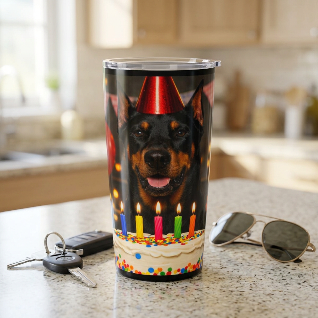 Birthday Buddy Doberman Tumbler