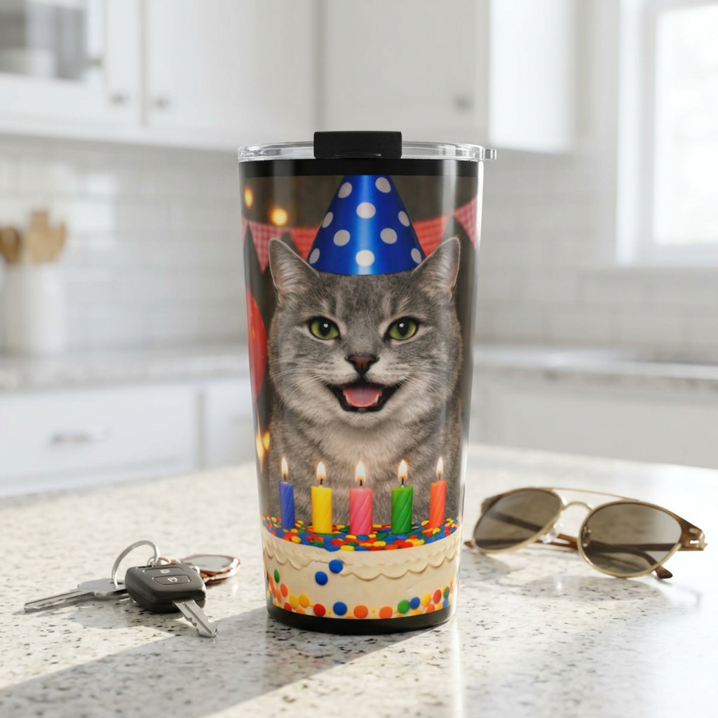 Birthday Buddy Cat Tumbler