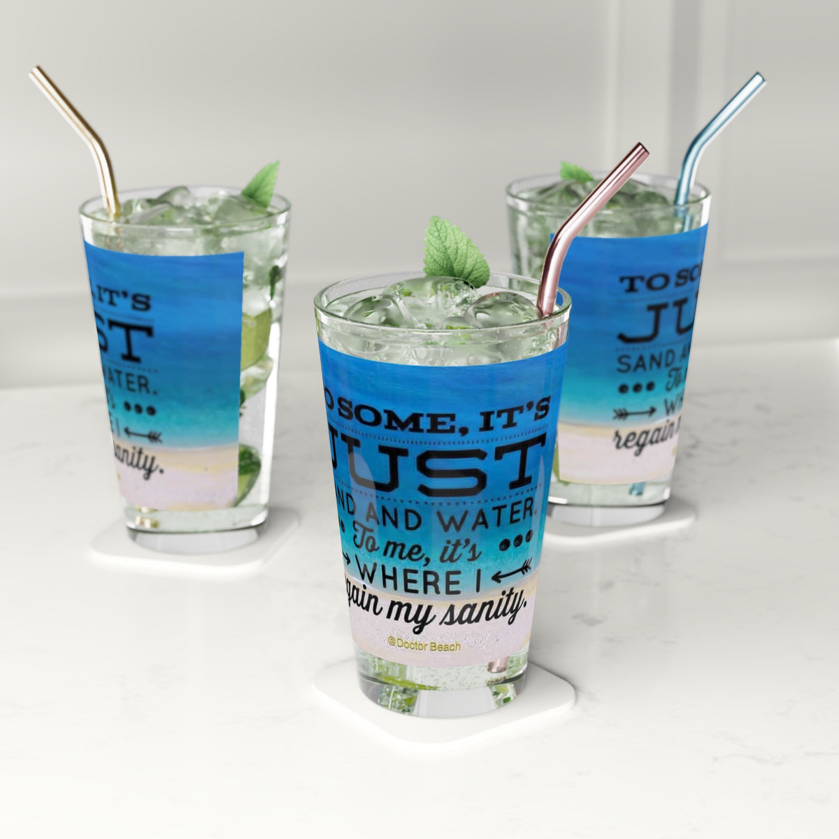 Dr. Beach Drinking Glass
