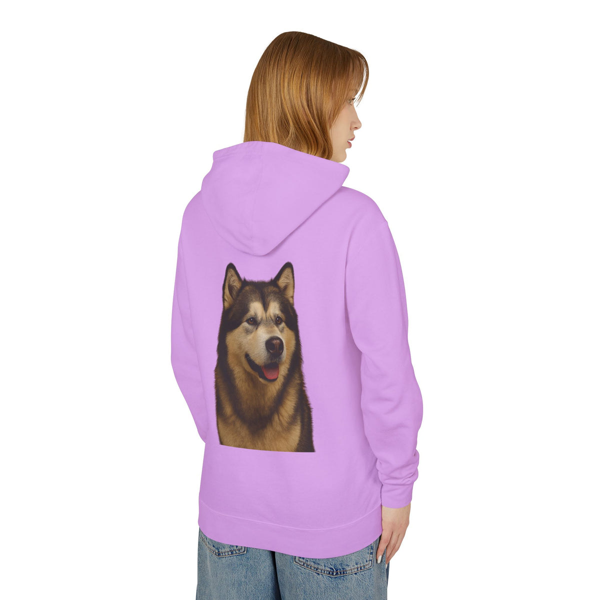 Malamute Head Unisex Lightweight Hoodie