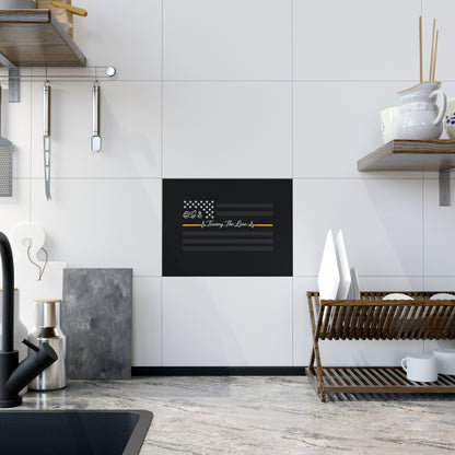Thin Yellow Line Ceramic Photo Tile