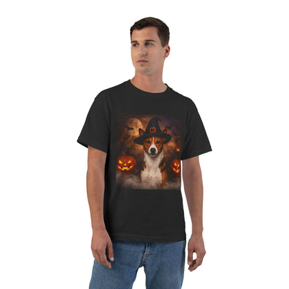 Witch Hat Pack Basenji Men's Short-Sleeve Crewneck Tee