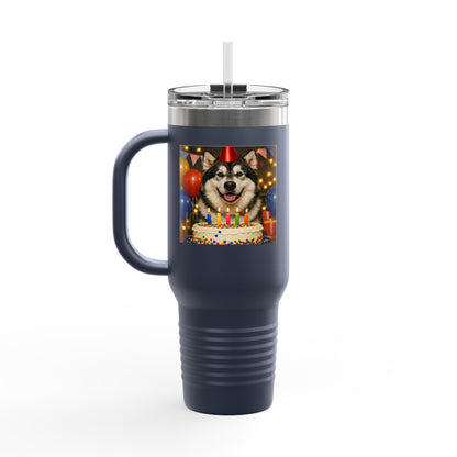 Birthday Buddy Malamute Insulated Travel Mug