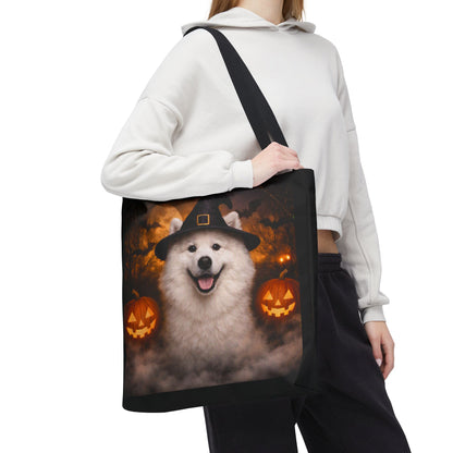 Witch Hat Pack Samoyed Tote Bag