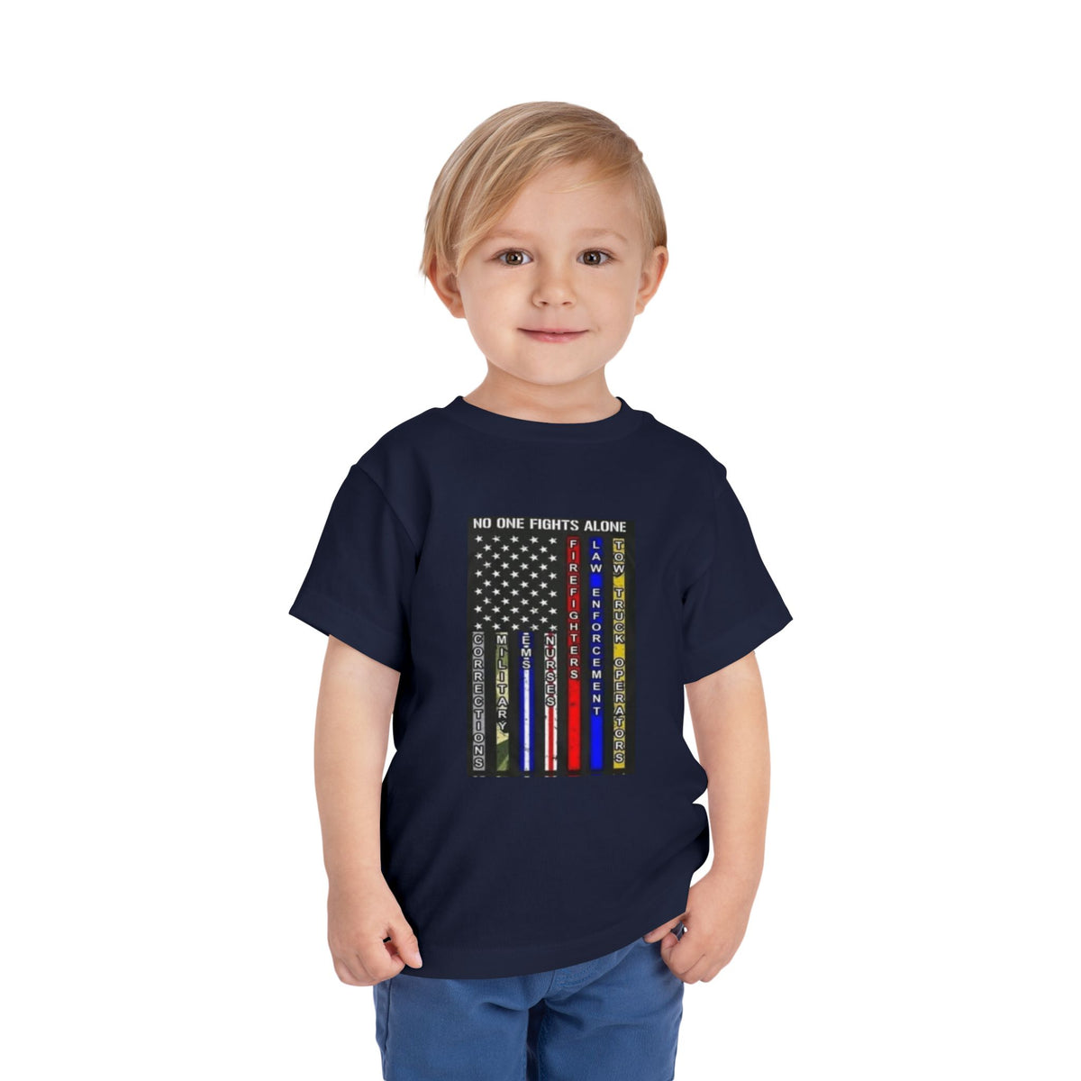 No One Fights Alone Toddler Unisex Short Sleeve Crewneck Tee