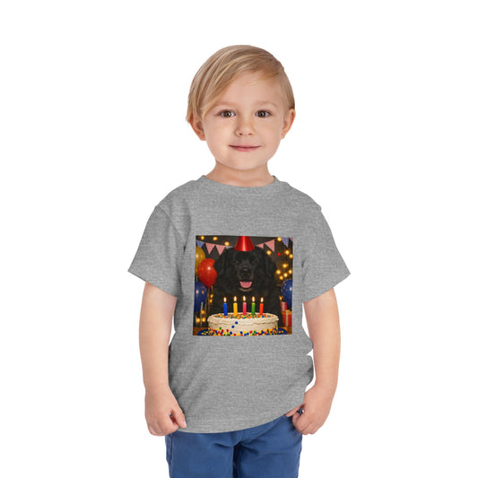 Birthday Buddy Newfie Toddler Unisex Short Sleeve Crewneck Tee