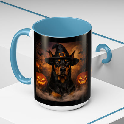 Witch Hat Pack Doberman 2-Tone Coffee Mug