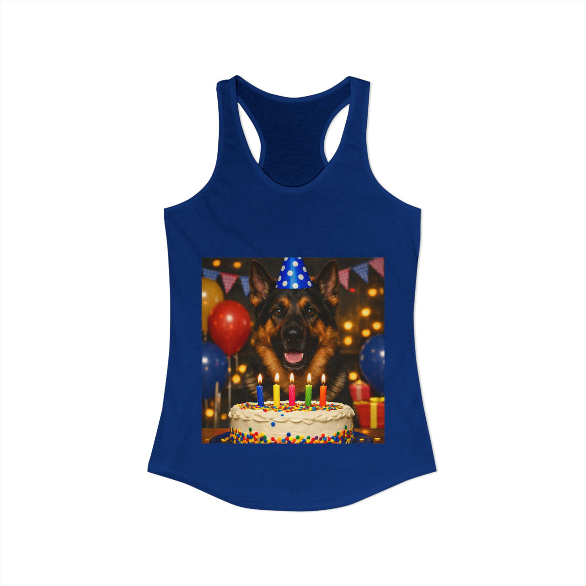 Birthday Buddy German Shepherd Women's Racerback Tank