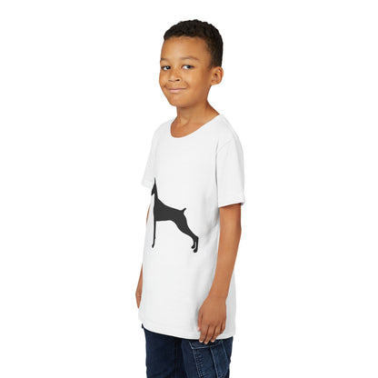 Doberman Silhouette Youth Unisex Short Sleeve Crewneck Tee