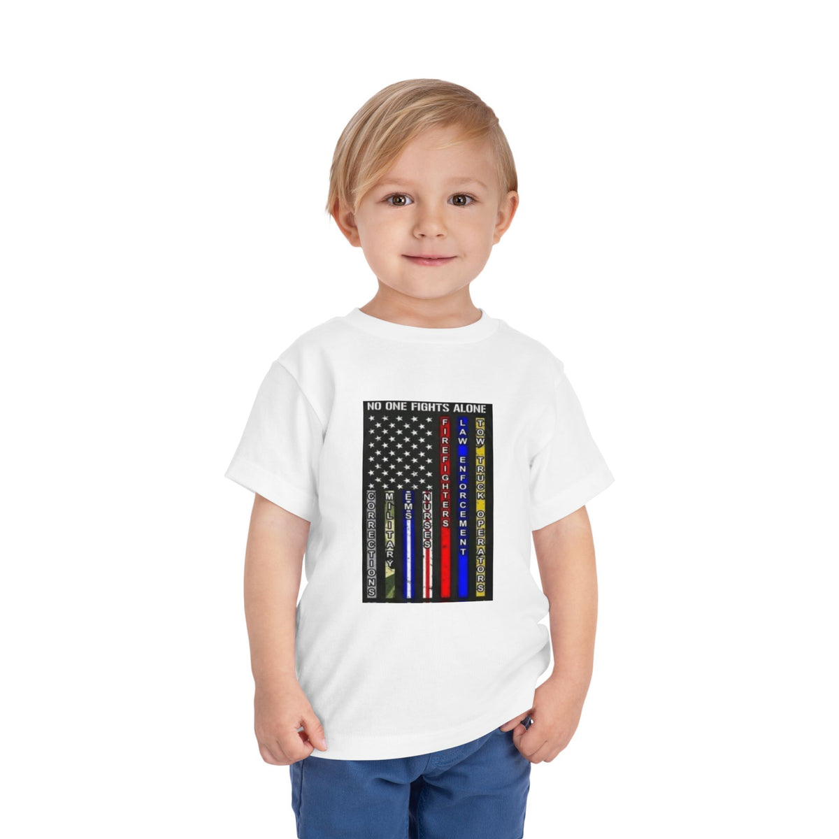No One Fights Alone Toddler Unisex Short Sleeve Crewneck Tee
