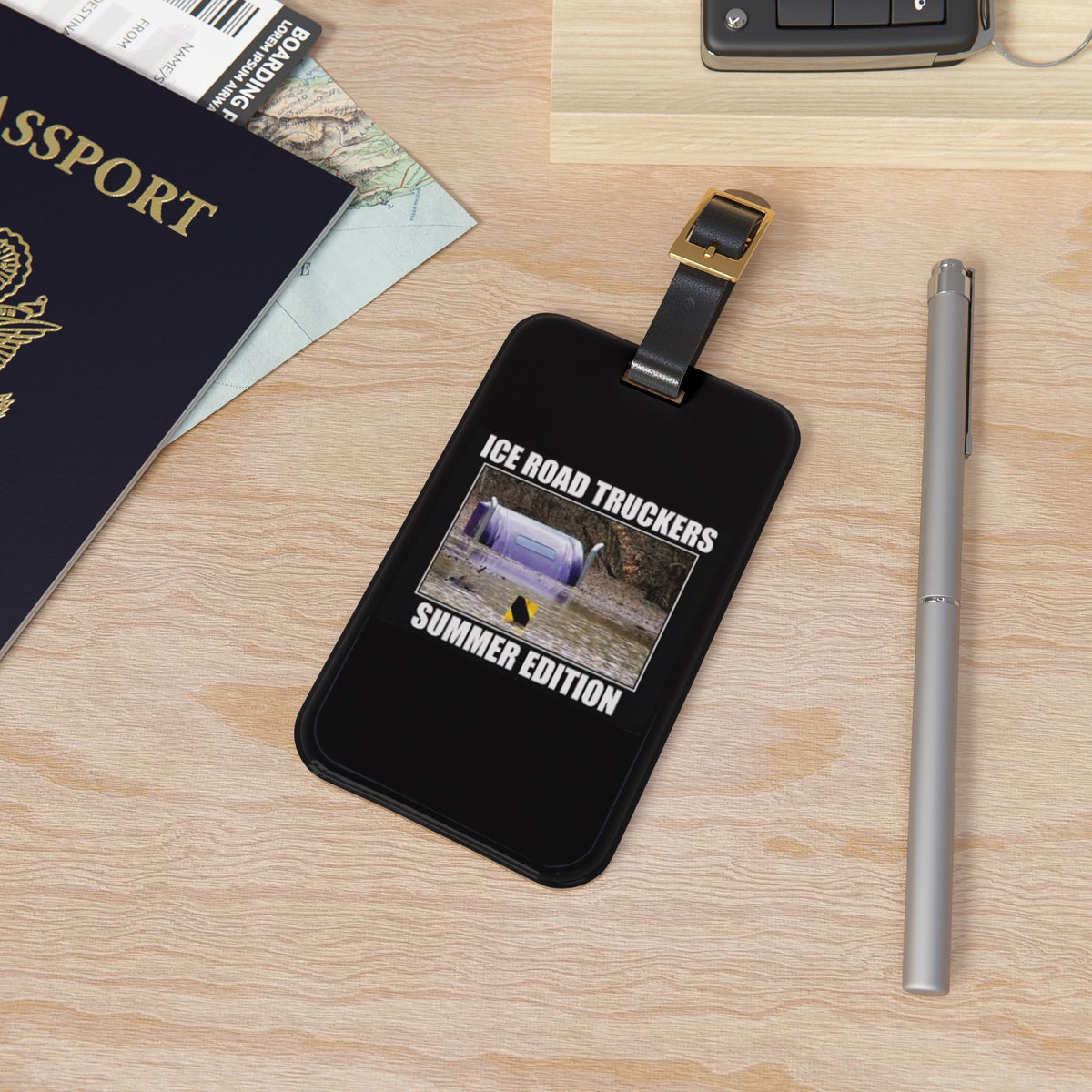 Ice Road Truckers Leather Strap Luggage Tag