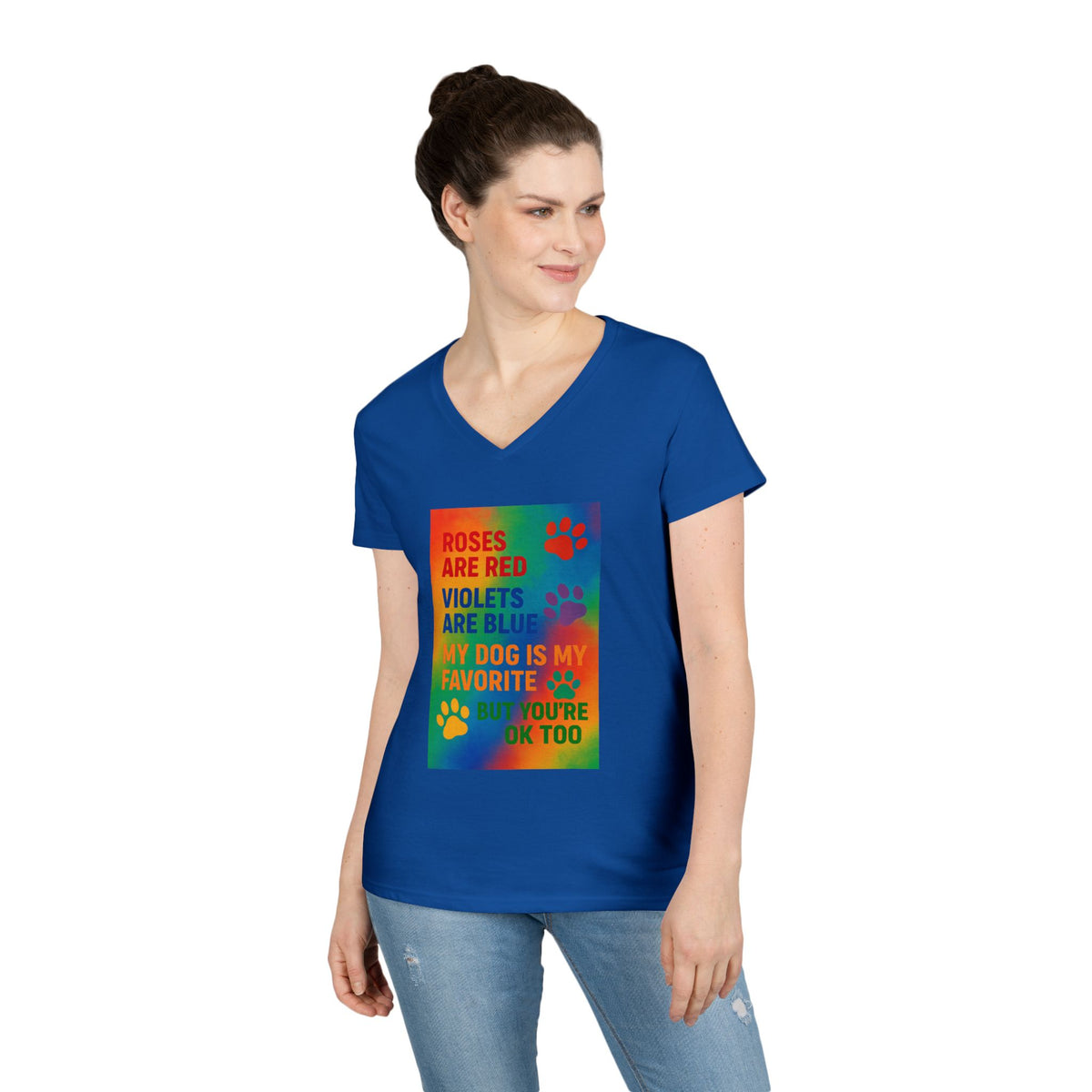 Roses Are Red Dog Women's V-Neck Tee