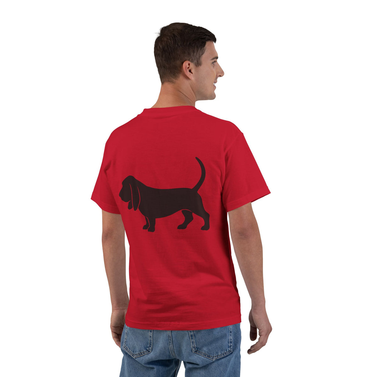 Basset Silhouette Men's Short-Sleeve Crewneck Tee