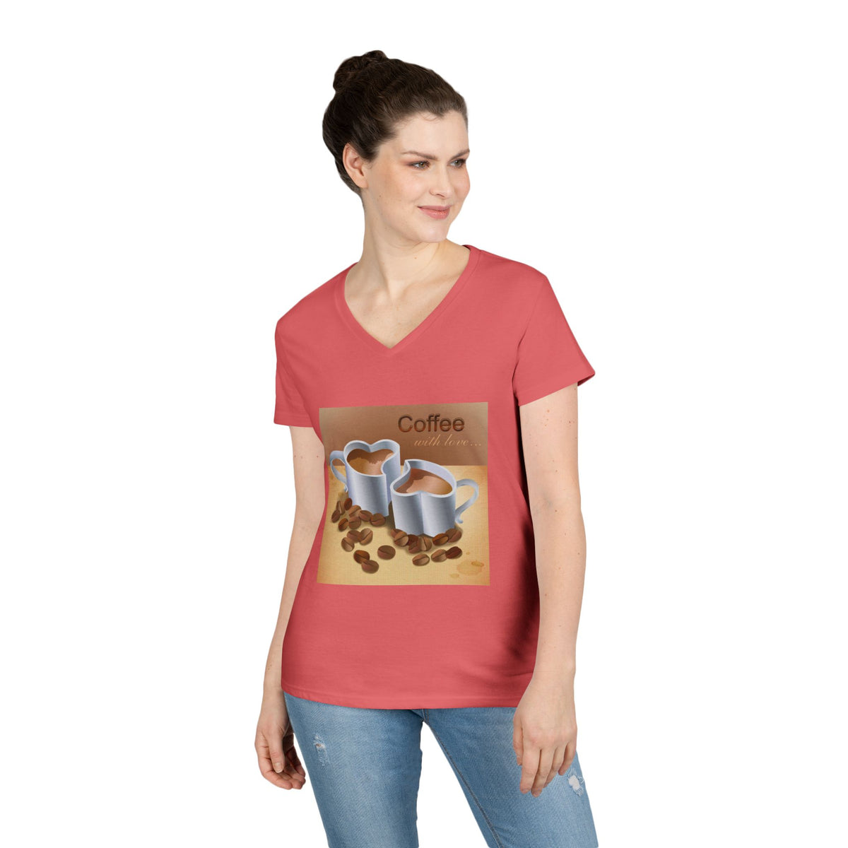Coffee With Love Women's V-Neck Tee