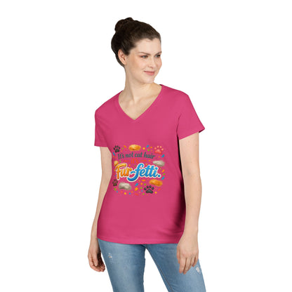 Fur-Fetti Cat Women's V-Neck Tee