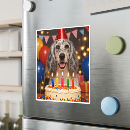 Birthday Buddy English Setter Vinyl Decal