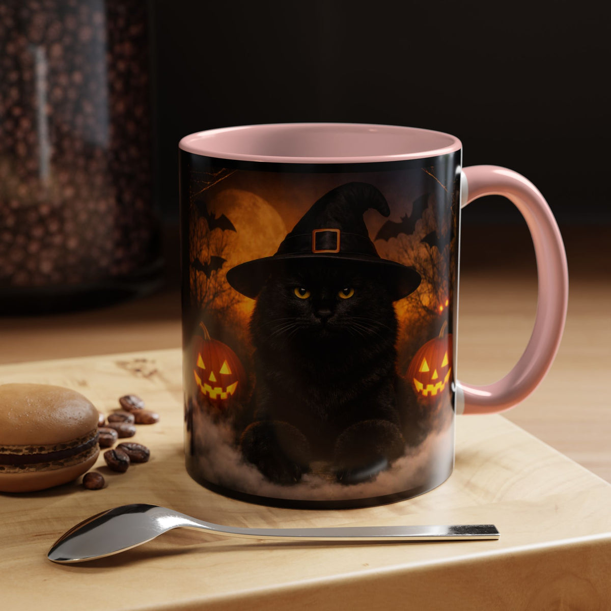 Witch Hat Pack Cat 2-Tone Coffee Mug