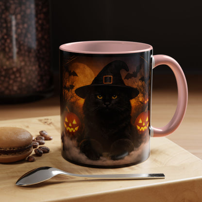 Witch Hat Pack Cat 2-Tone Coffee Mug