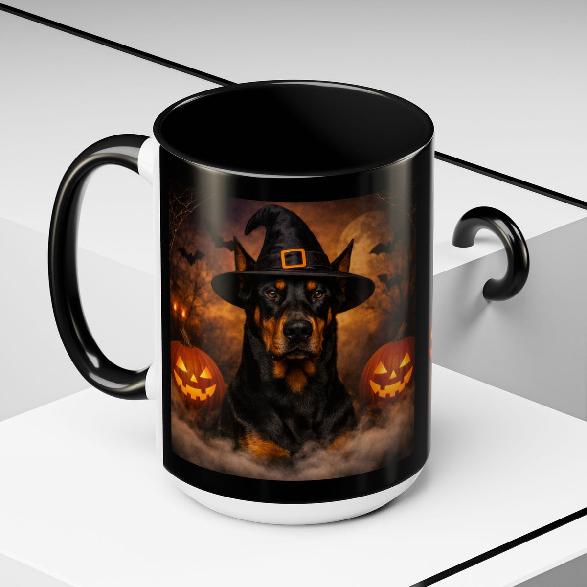 Witch Hat Pack Doberman 2-Tone Coffee Mug