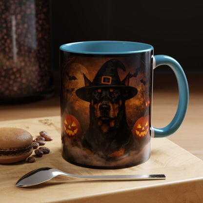 Witch Hat Pack Doberman 2-Tone Coffee Mug