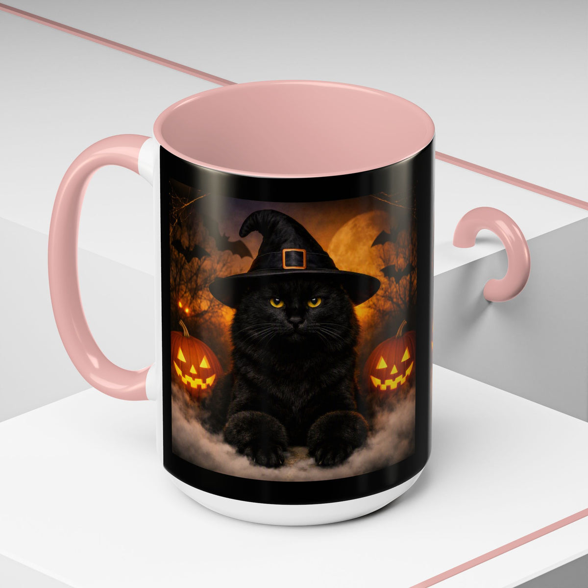 Witch Hat Pack Cat 2-Tone Coffee Mug