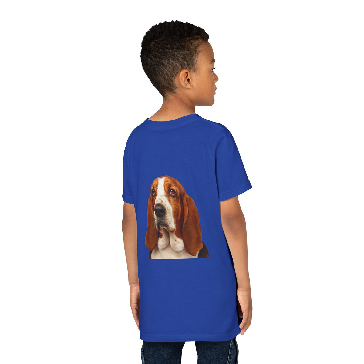 Basset Head Youth Unisex Short Sleeve Crewneck Tee