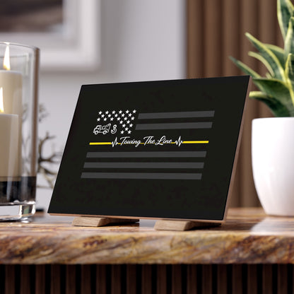 Thin Yellow Line Ceramic Photo Tile