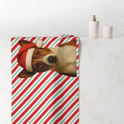 Santa Paws Basenji Mink-Cotton  Beach Towel