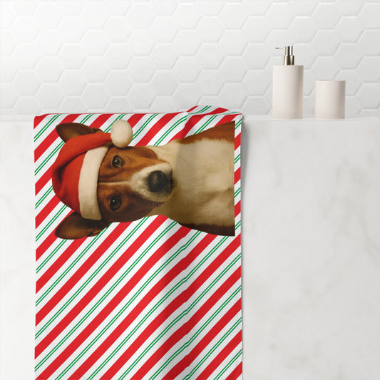 Santa Paws Basenji Mink-Cotton  Beach Towel