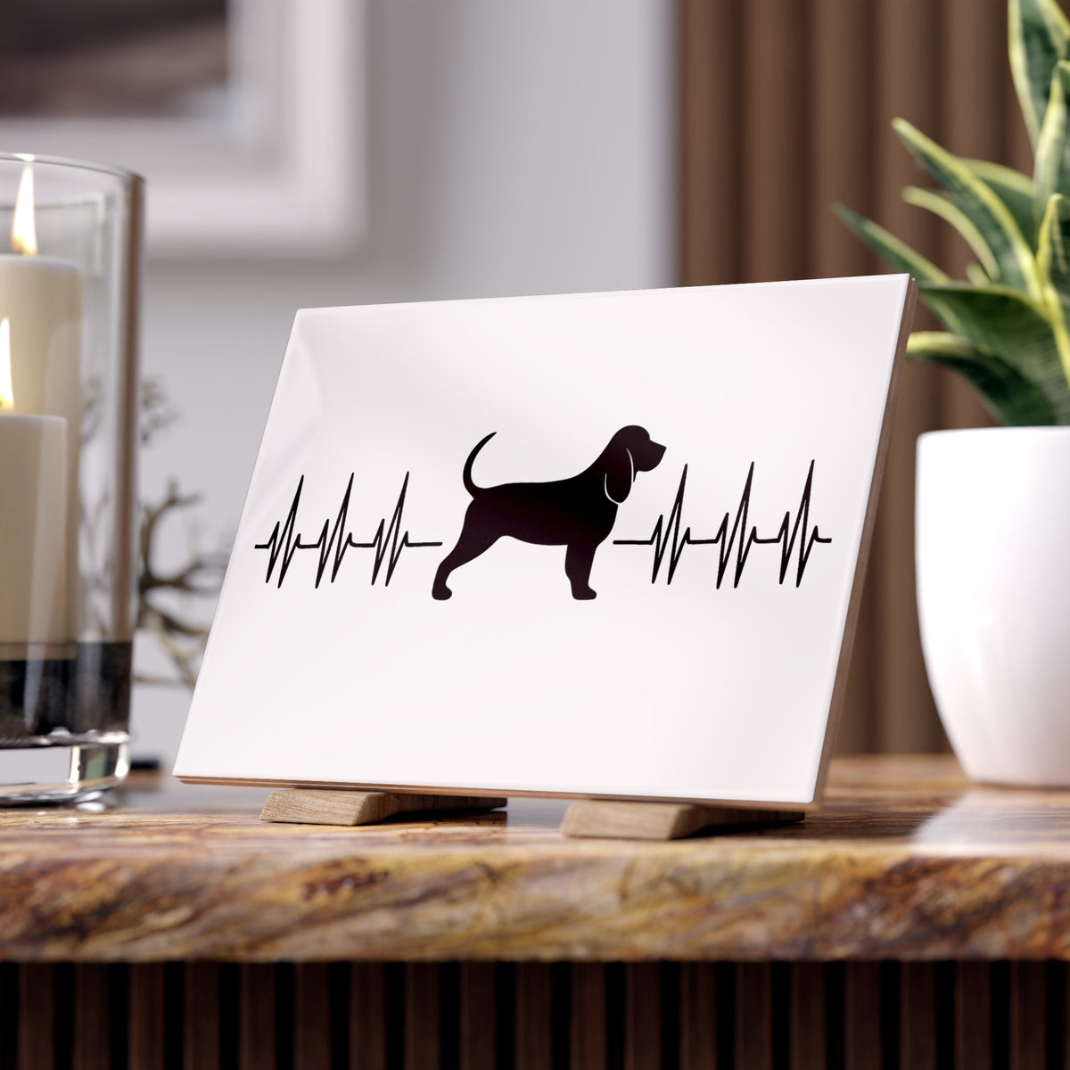 My Heart Beats For Bloodhounds Ceramic Photo Tile