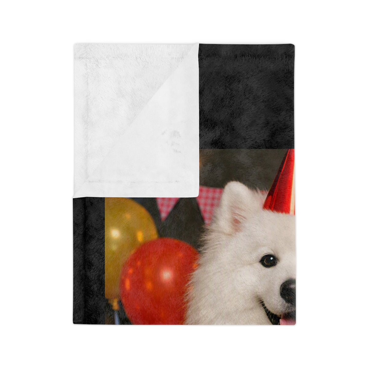 Birthday Buddy Samoyed Velveteen Microfiber Blanket