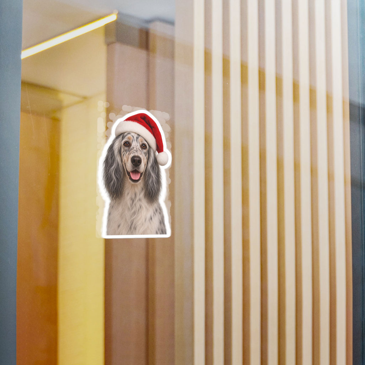 Santa Paws English Setter Vinyl Decal