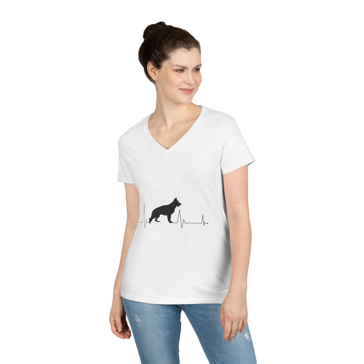 My Heart Beats For German Shepherds Women's V-Neck Tee