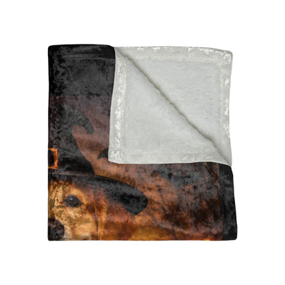 Witch Hat Pack Golden Crushed Velvet Blanket
