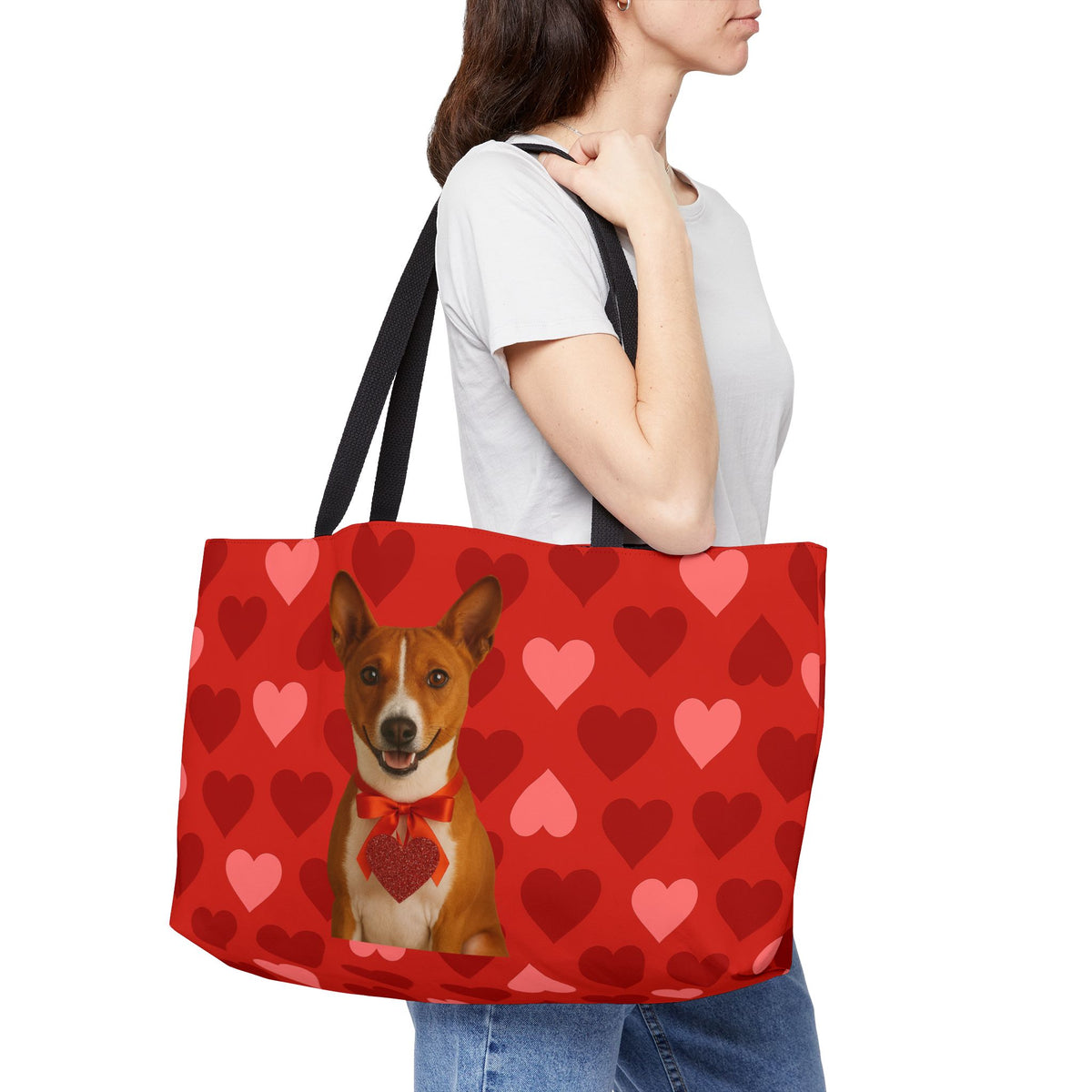 Cupid's Companion Basenji Weekender Tote Bag