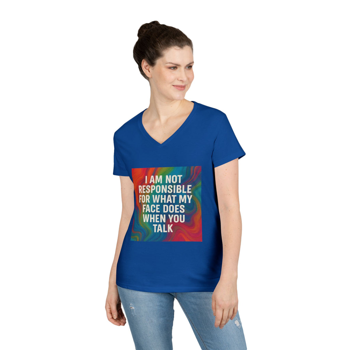 When You Talk Women's V-Neck Tee