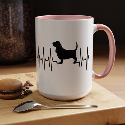 My Heart Beats For Bassets 2-Tone Coffee Mug
