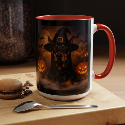 Witch Hat Pack Doberman 2-Tone Coffee Mug