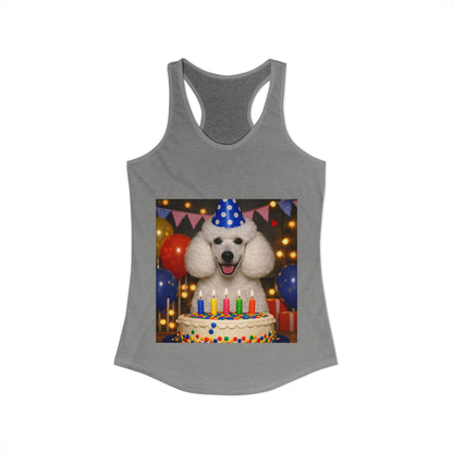 Birthday Buddy Poodle Women's Racerback Tank