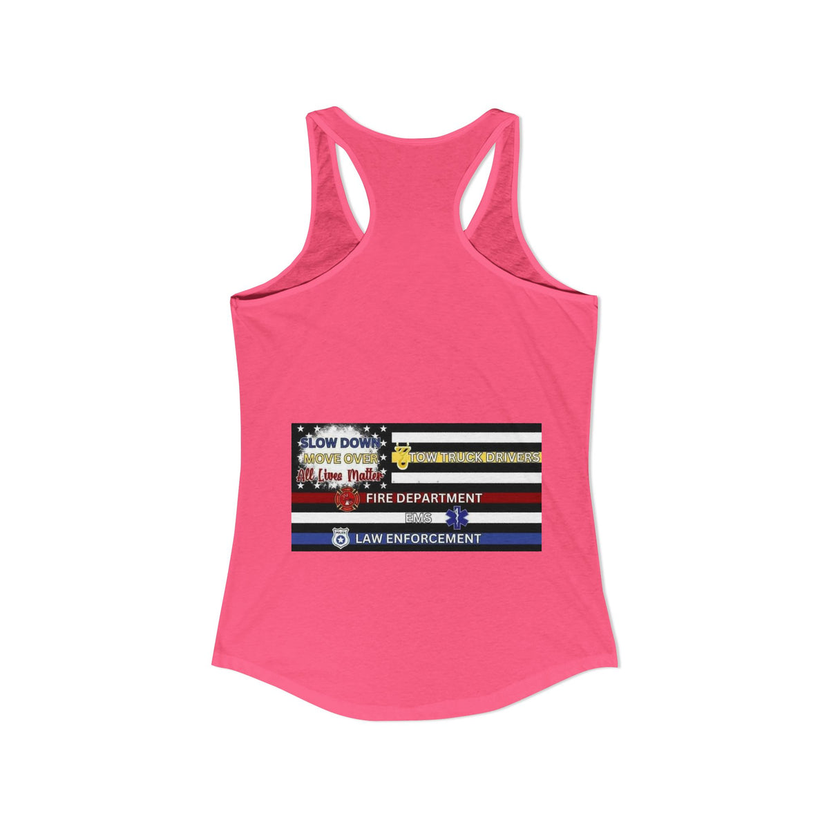 Slow Down Move Over Flag Women's Racerback Tank