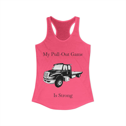 Pull Out Flatbed Tow Truck Women's Racerback Tank