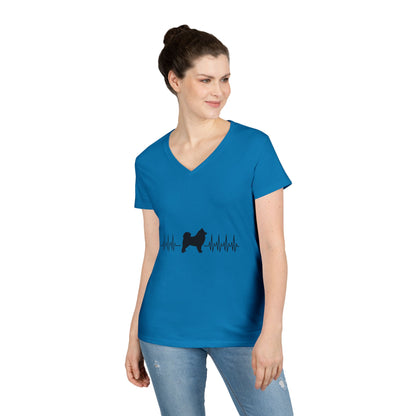 My Heart Beats For Samoyeds Women's V-Neck Tee