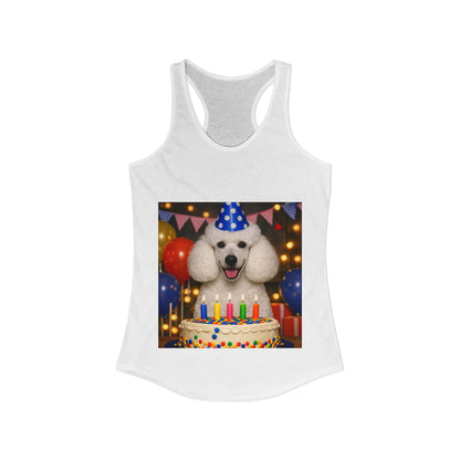 Birthday Buddy Poodle Women's Racerback Tank