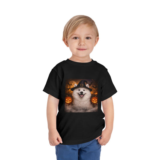 Witch Hat Pack Samoyed Toddler Unisex Short Sleeve Crewneck Tee