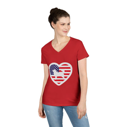 Malamute Flag Women's V-Neck Tee