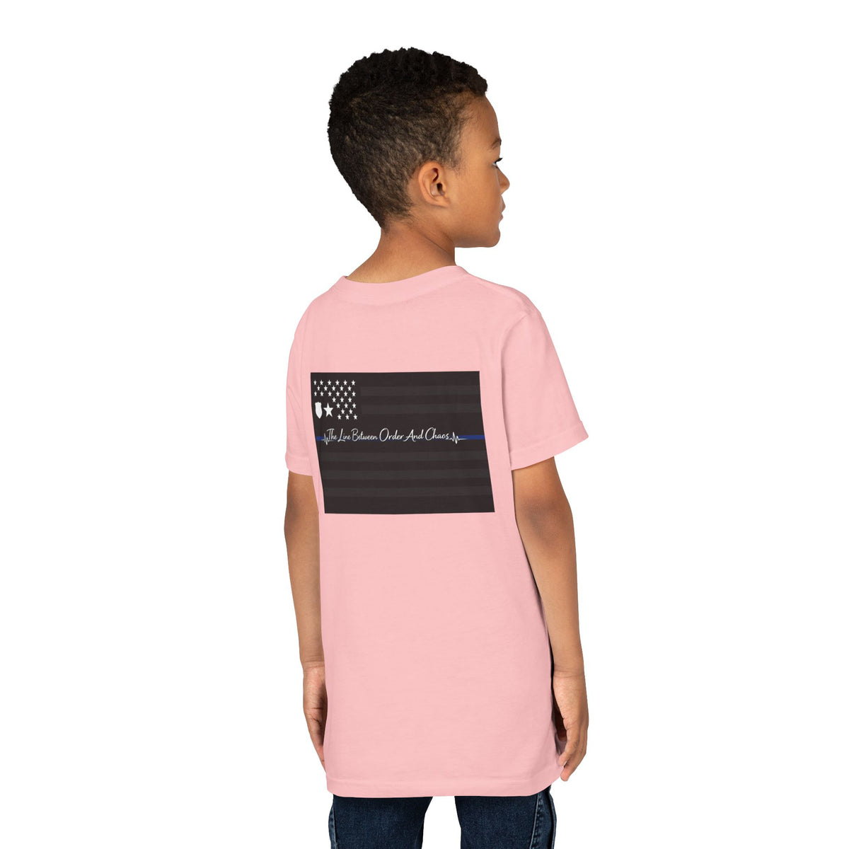 Thin Blue Line Youth Unisex Short Sleeve Crewneck Tee